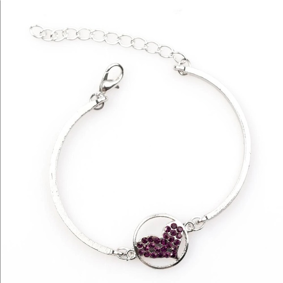 Paparazzi Heart Knock Life Purple Bracelet NWT - Picture 1 of 4